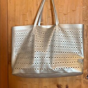 NWOT Saks Fifth Avenue silver tote